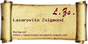 Lazarovits Zsigmond névjegykártya